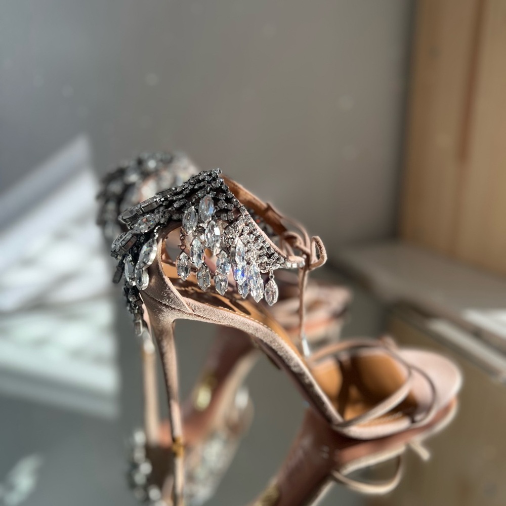 New AQUAZZURA Eden suede sandals 40.5 - Picture 17 of 17